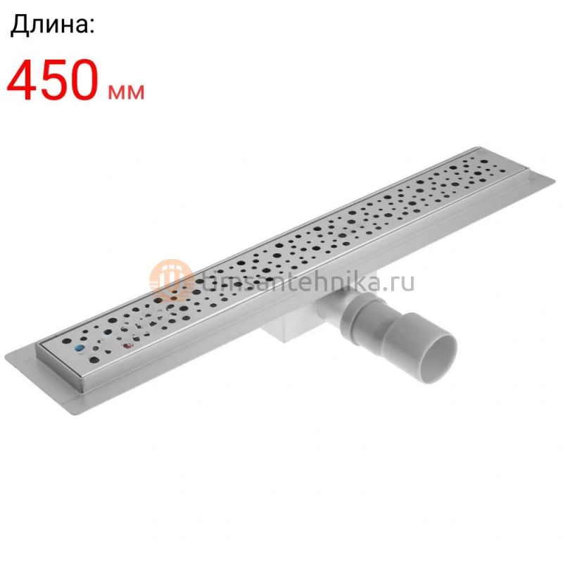 Душевой лоток TIM с горизонтальным выпуском (сухой + гидрозатвор) 450 мм BAD414502
