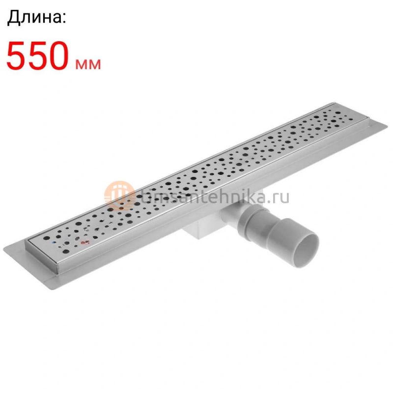 Душевой лоток TIM с горизонтальным выпуском (сухой + гидрозатвор) 550 мм BAD415502