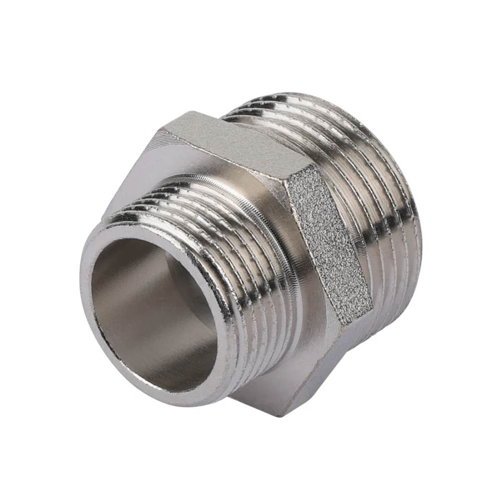Ниппель переходной 1/2x3/8 НН Никелированный TIM SM028N