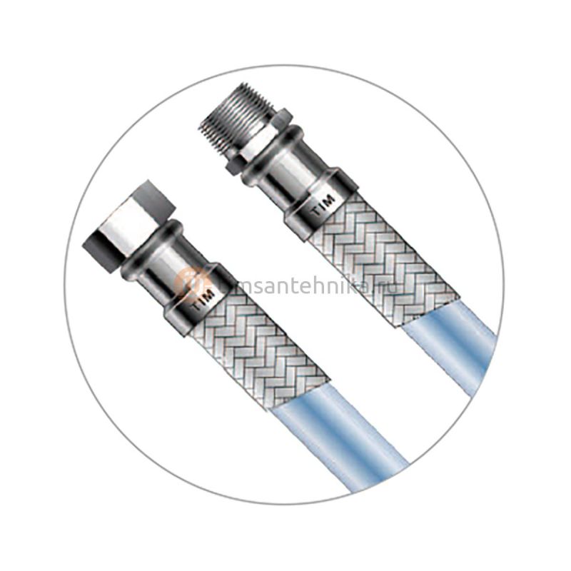 Гибкая подводка TIM из сшитого полиэтилена PEX-B -  1/2  60 см  гайка/штуцер C-PE27-6
