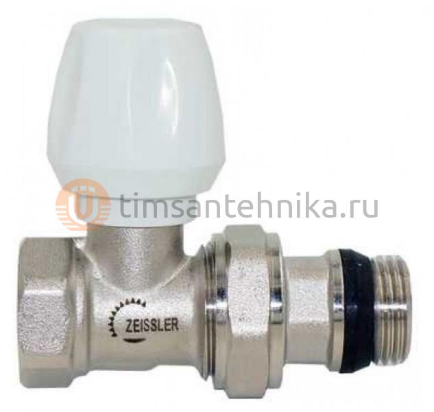 Ручной прямой радиаторный вентиль с уплотнительным кольцом TIM - ZEISSLER - 1/2 гайка/штуцер RD202.02