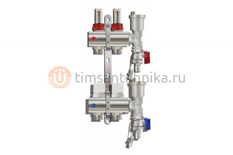 Коллектор для теплых полов с расходомерами TIM 1 - 3/4