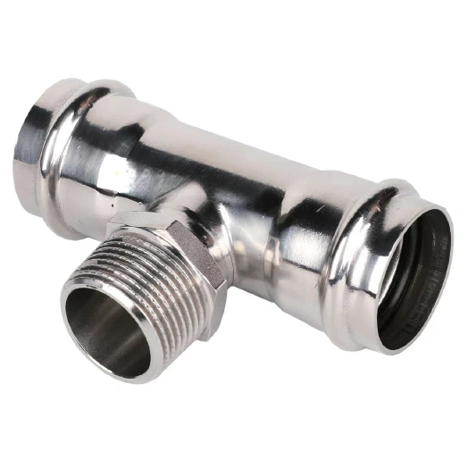 Пресс-тройник НР 15x1/2x15 TIM из нержавеющей стали ZTI.533.150415