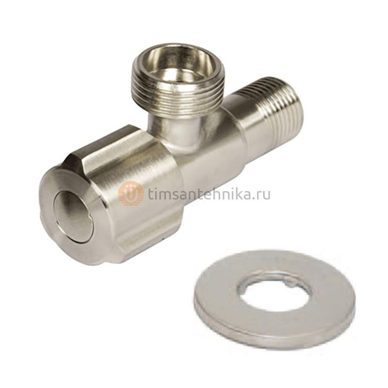 Кран угловой TIM 1/2x1/2 НР нержавеющая сталь BL5853.02S