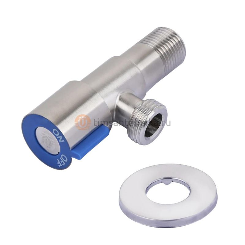 Кран угловой TIM 1/2x1/2 НР, нержавеющая сталь BL5852.02S