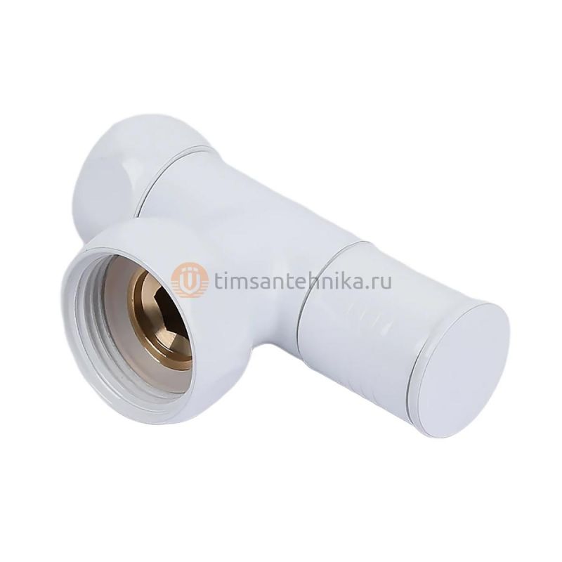 Вентили для полотенцесушителя TIM угловые, круглые, белые 1x1/2 KV01-LFF042W