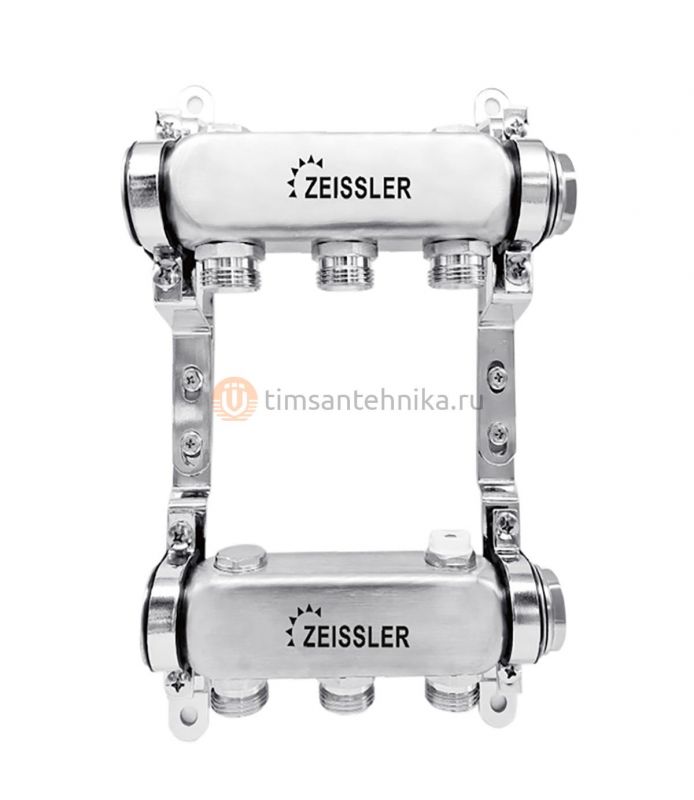 Коллектор Zeissler на 2 выхода без запорных клапанов ZSc.407.0602S